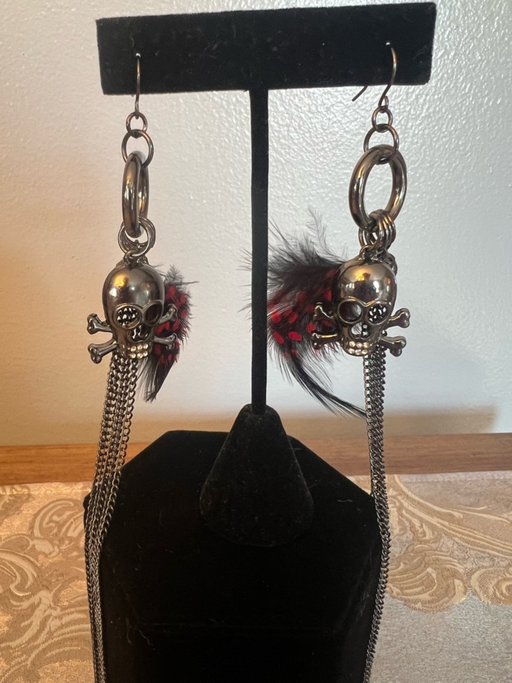 Gothic Skull Dangle Earrings
